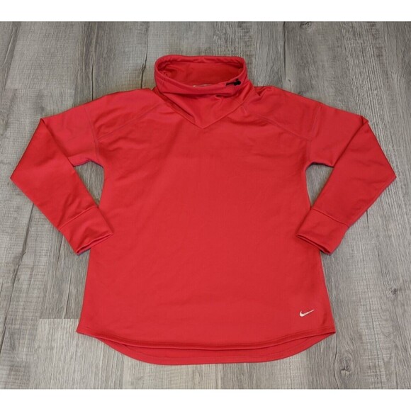 Nike Relay Red Running Pullover Cowl Neck Pullover Sweater Size S Small - Picture 1 of 8
